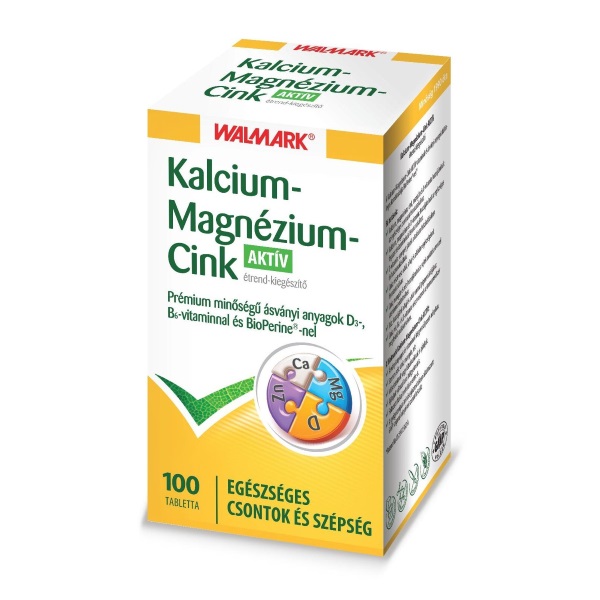 WALMARK KALCIUM-MAGNÉZIUM-CINK AKTÍV 100 DB TABLETTA, Gyógytündér Gyógyszertár és Webáruház - Kartal